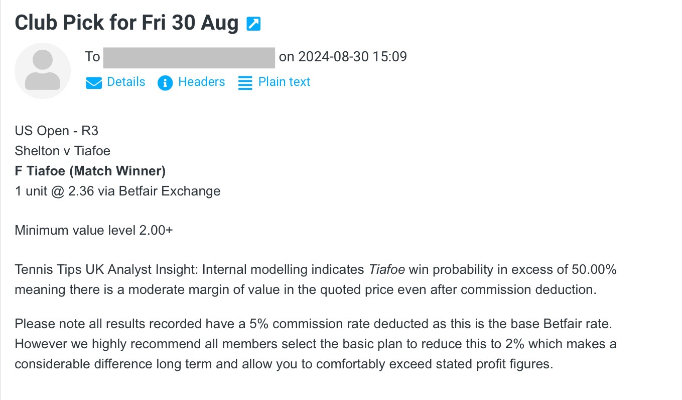 +$2292 for Fri 30 Aug 2024 | Club P/L Report (F Tiafoe @ 2.36)