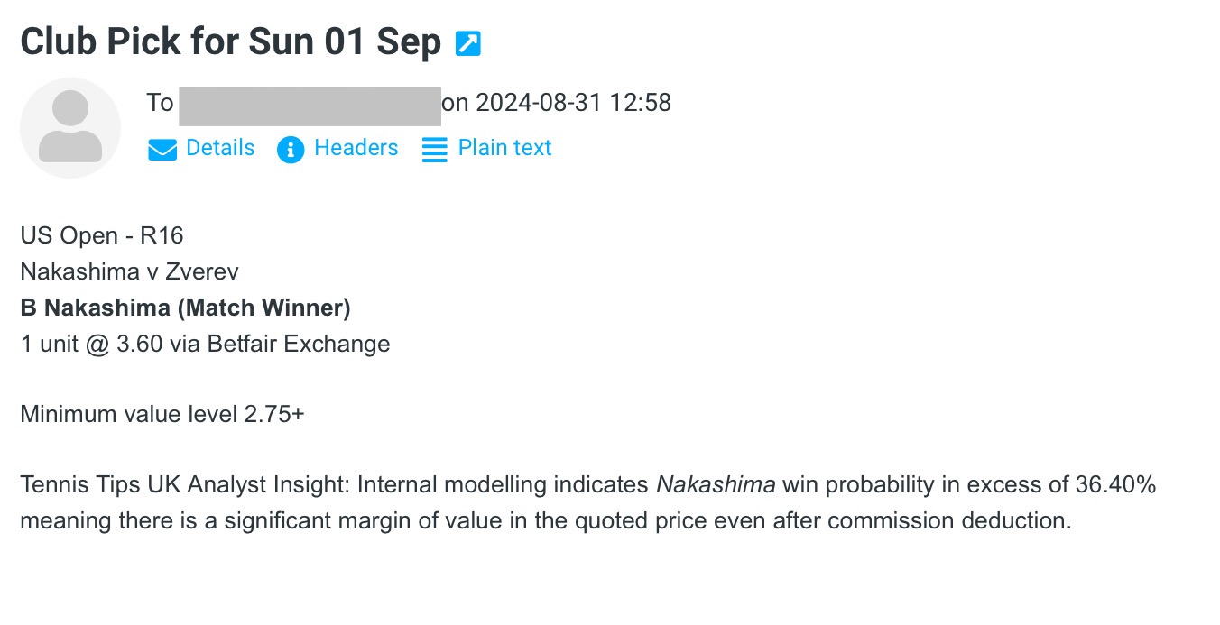 -$1000 for Sun 01 Sep 2024 | Club P/L Report (B Nakashima @ 3.60)