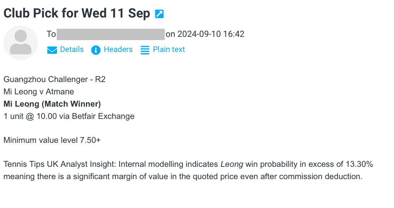 -$1000 for Wed 11 Sep 2024 | Club P/L Report