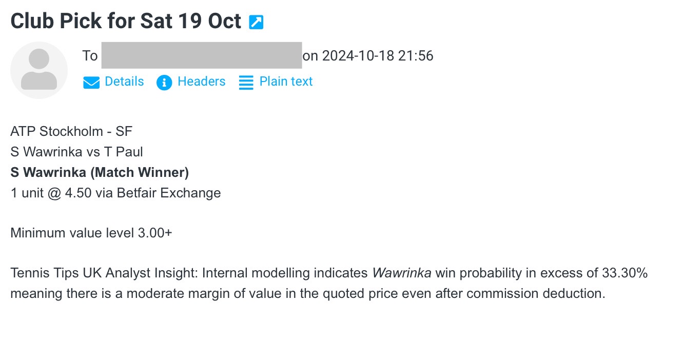 -$1000 for Sat 19 Oct | Club P/L Report