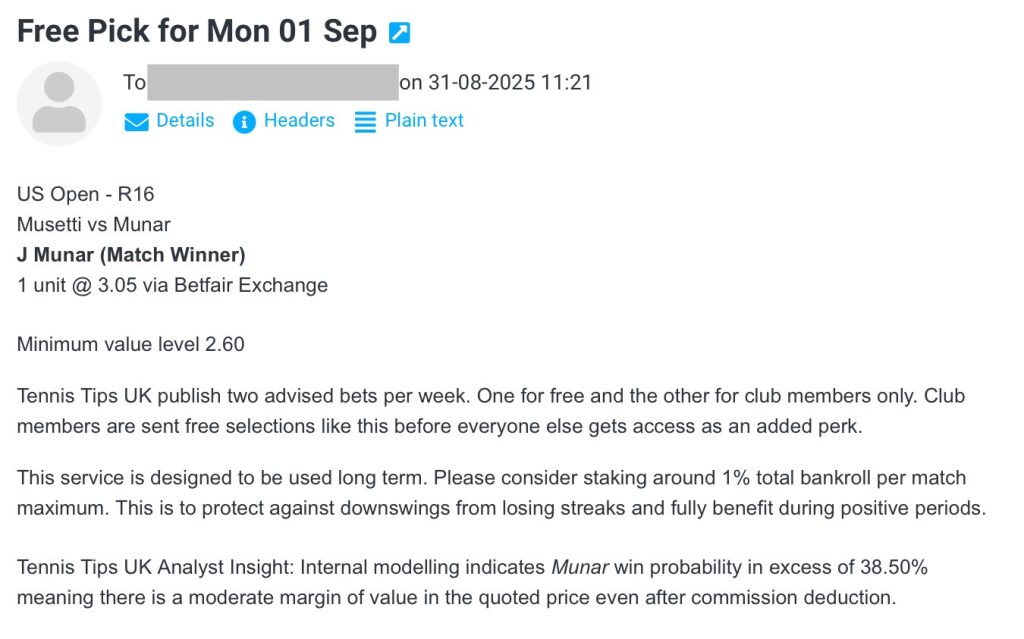 Free Betting Pick for Musetti vs Munar | US Open R16 Tips – Mon 01 September 2025 Prediction