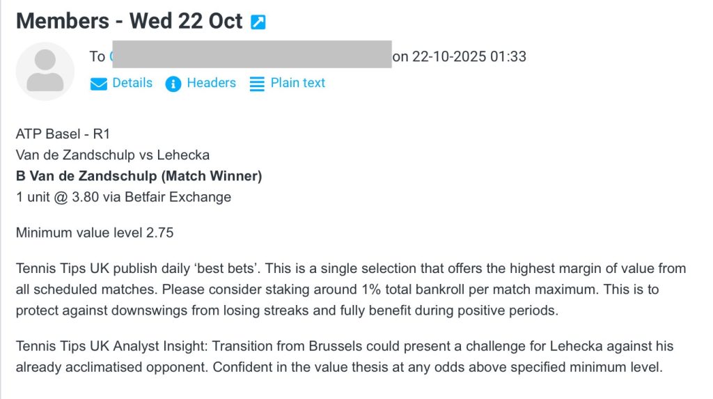 ✅ WON @ 3.80 | B Van de Zandschulp | ATP Basel betting tips