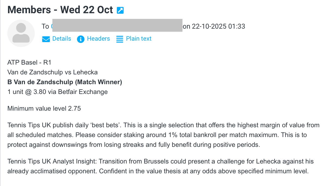 ✅ WON @ 3.80 | B Van de Zandschulp | ATP Basel betting tips