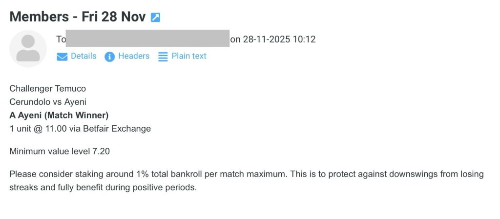 ✅ WON @ 11.00 | A Ayeni | Challenger Temuco tips