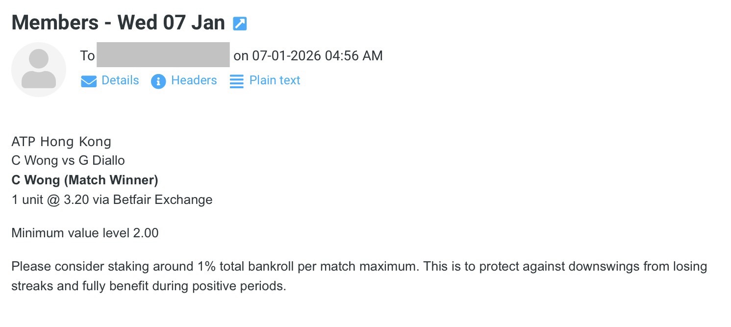 ✅ WON @ 3.20 | Wong to beat Diallo | ATP Hong Kong Betting pick