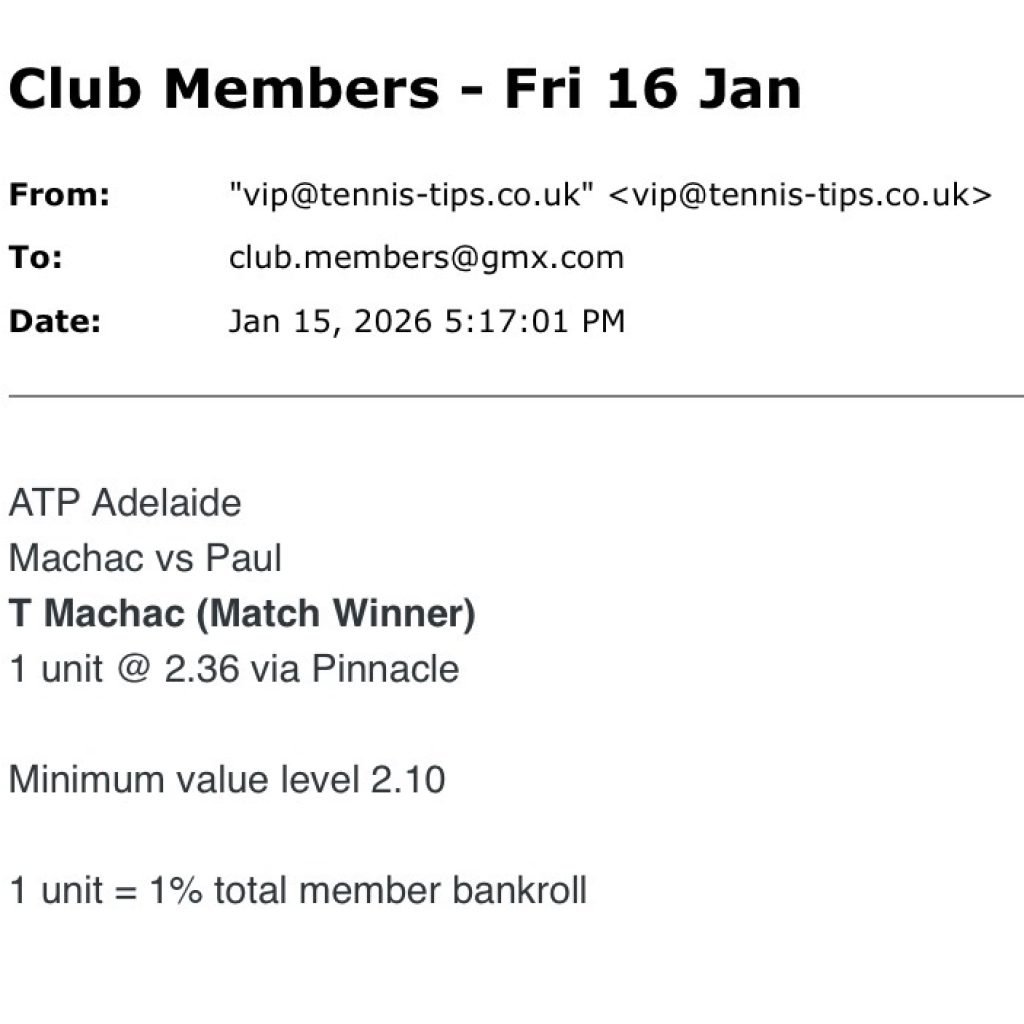 ✅ WON @ 2.36 | Machac to beat Paul | ATP Adelaide