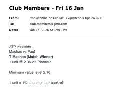 ✅ WON @ 2.36 | Machac to beat Paul | ATP Adelaide