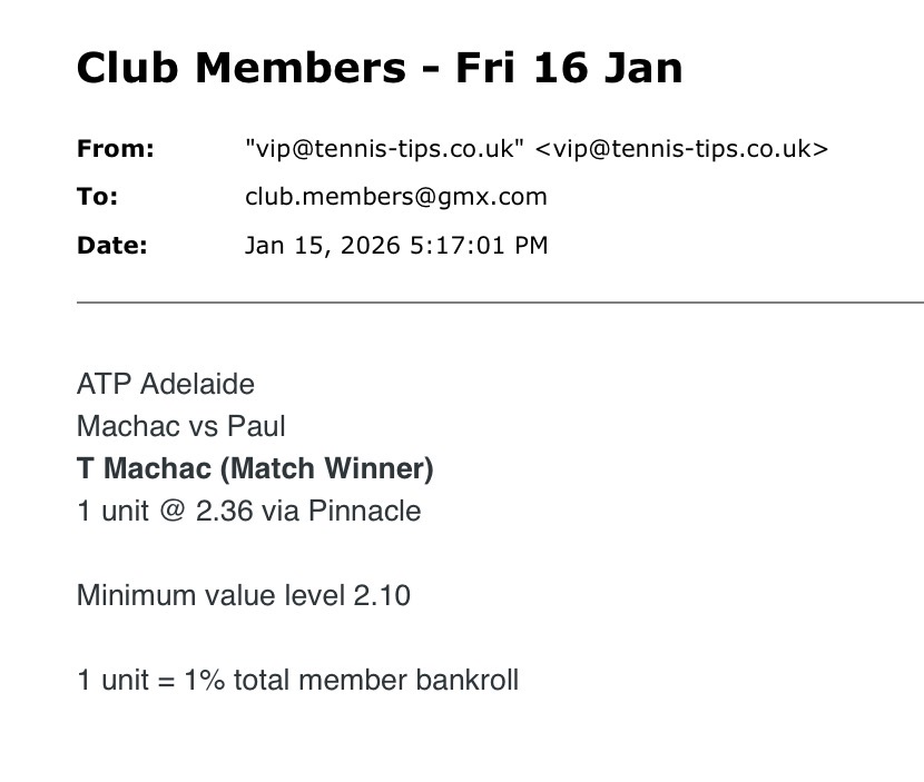 ✅ WON @ 2.36 | Machac to beat Paul | ATP Adelaide