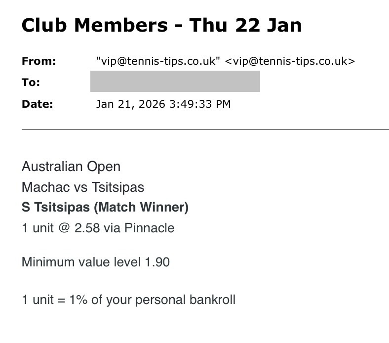 ❌ LOST @ 2.58 | Tsitsipas to beat Machac | Australian Open tips