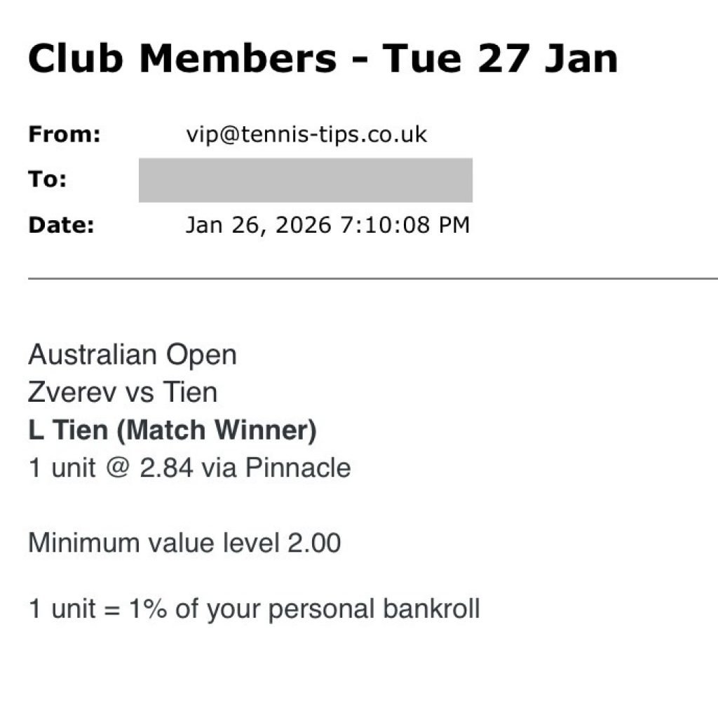 ✅ WON @ 2.84 | Tien to beat Zverev | Australian Open tips