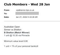 ❌ LOST @ 10.35 | Shelton to beat Sinner | Australian Open