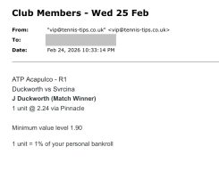  ❌ LOST @ 2.24 | Duckworth to beat Svrcina | ATP Acapulco