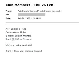 ❌ LOST @ 5.53 | Moller to beat Cerundolo | ATP Santiago email