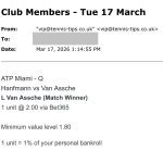 ❌ LOST @ 2.00 | Van Assche to beat Hanfmann | ATP Miami betting tips email