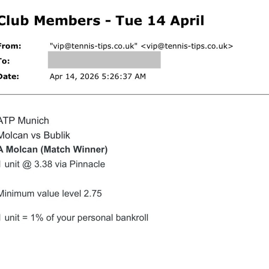 Screenshot from the A Molcan tennis betting report