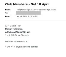 ❌ LOST @ 3.04 | Molcan to beat Shelton | ATP Munich