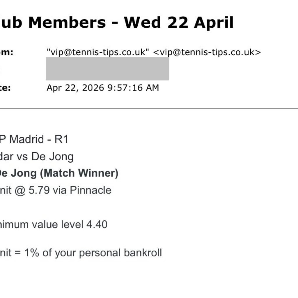 ❌ LOST @ 5.79 | De Jong to beat Jodar | ATP Madrid betting tips
