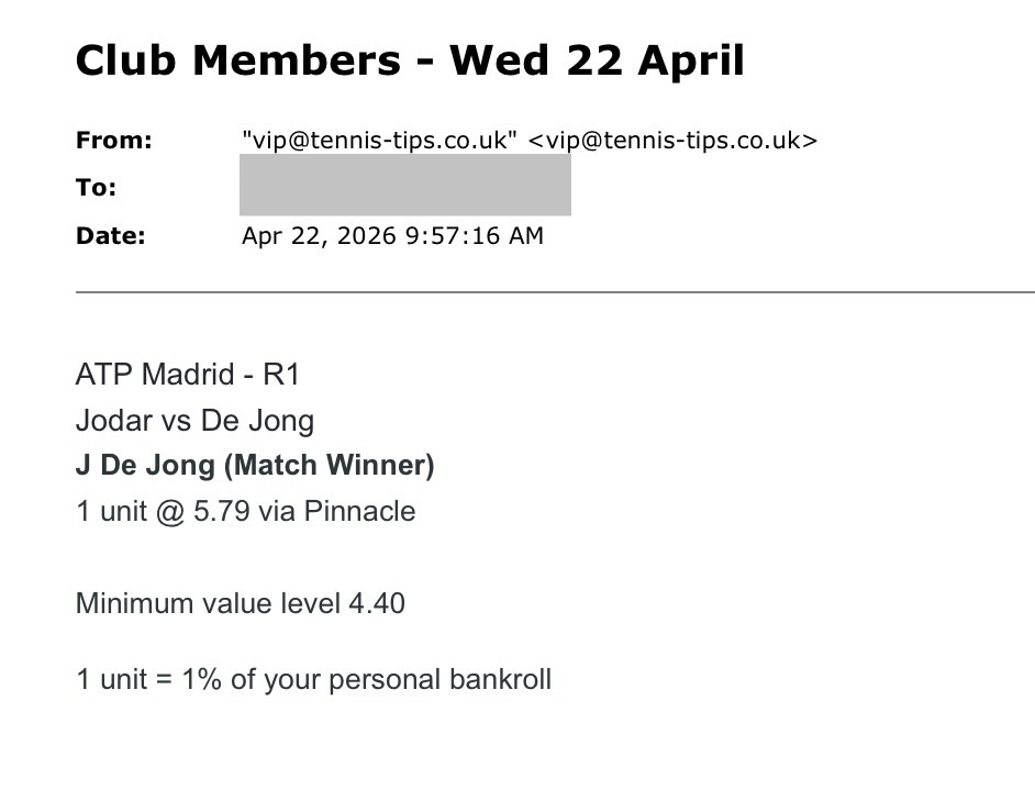 ❌ LOST @ 5.79 | De Jong to beat Jodar | ATP Madrid betting tips