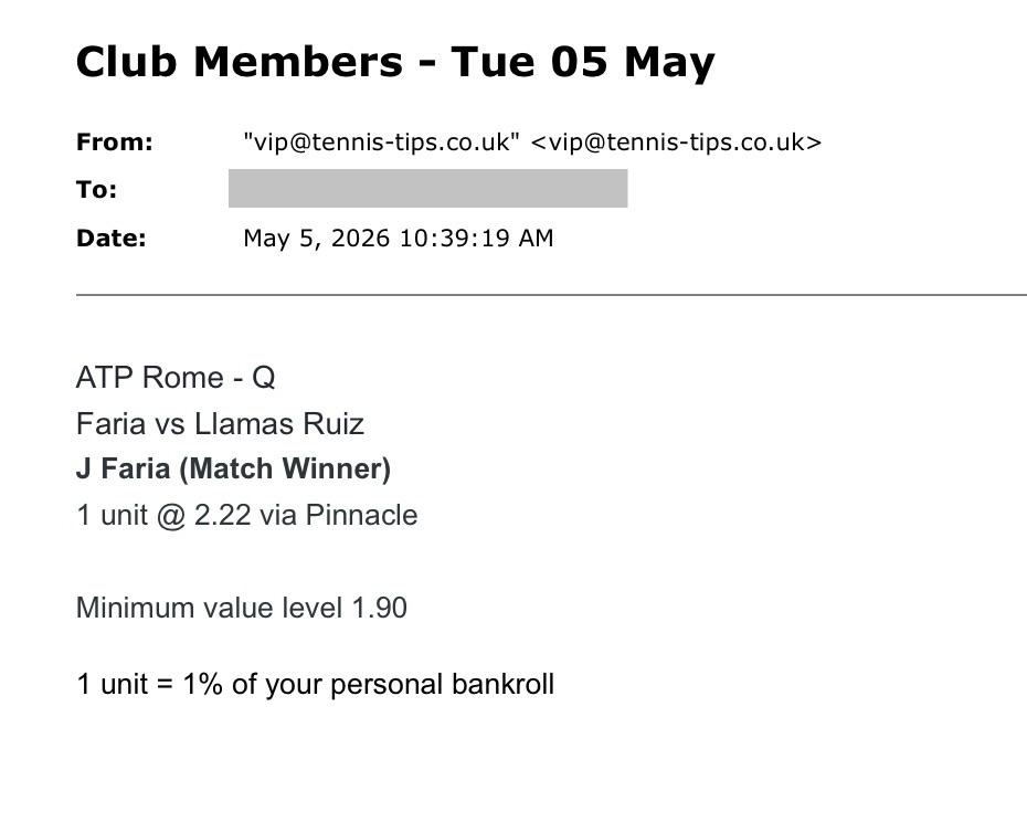 ❌ LOST @ 2.22 | Faria to beat Llamas Ruiz | ATP Rome