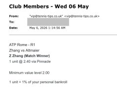 ❌ LOST @ 2.40 | Zhang to beat Altmaier | ATP Rome