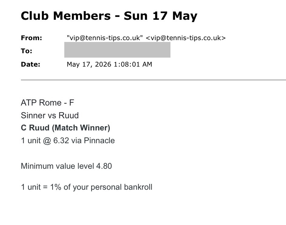 ❌ LOST @ 6.32 | Ruud to beat Sinner | ATP Rome betting tips