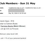 ❌ LOST @ 5.00 – Carreno Busta to beat Jodar | French Open Tips