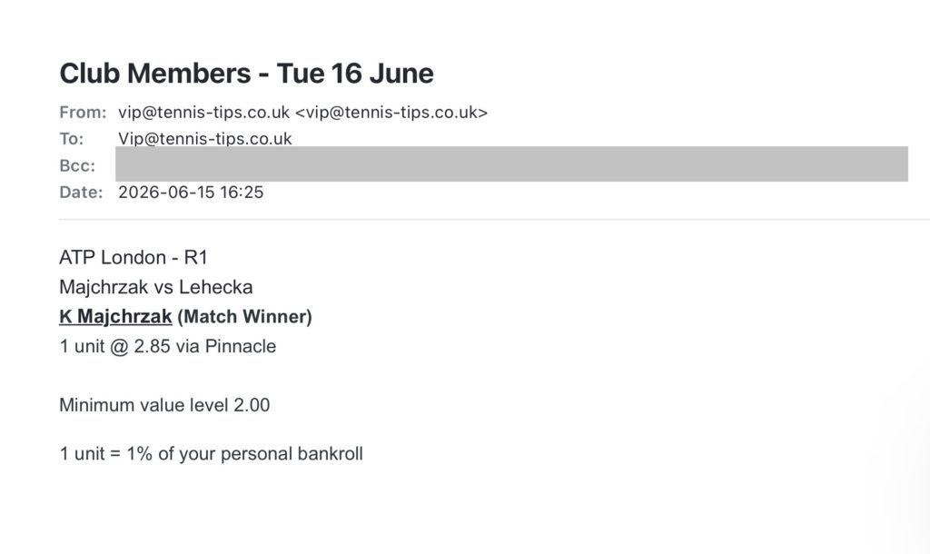 ❌ LOST @ 2.85 – Majchrzak to beat Lehecka | ATP London