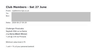❌ LOST @ 3.44 – La Serna to beat Seyboth Wild | Challenger Piracicaba