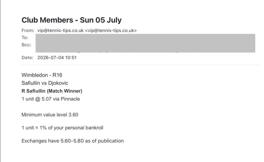 ❌ LOST @ 5.07 – Safiullin to beat Djokovic | Wimbledon tips