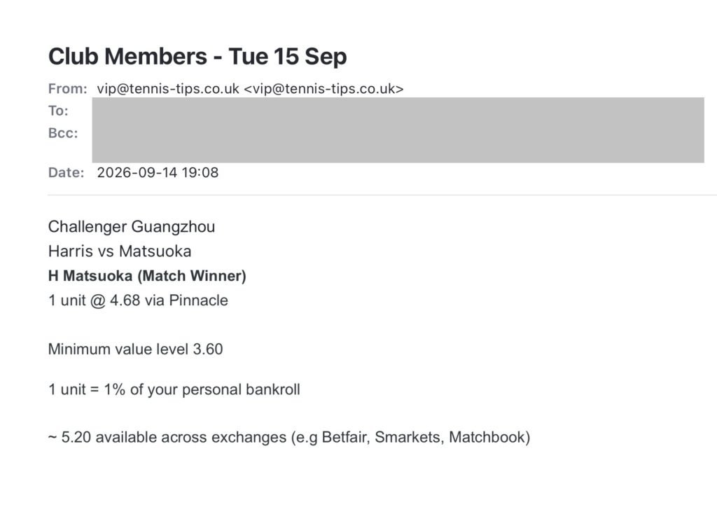 ❌ LOST @ 4.68 – Matsuoka to beat Harris | Challenger Guangzhou betting tips