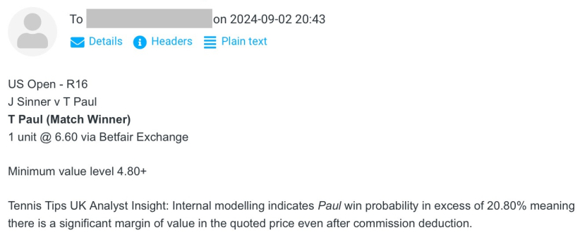 -$1000 for Tue 03 Sep 2024 | Club P/L Report (T Paul @ 6.60)
