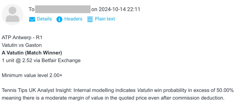 -$1000 for Tue 15 Oct | Club P/L Report